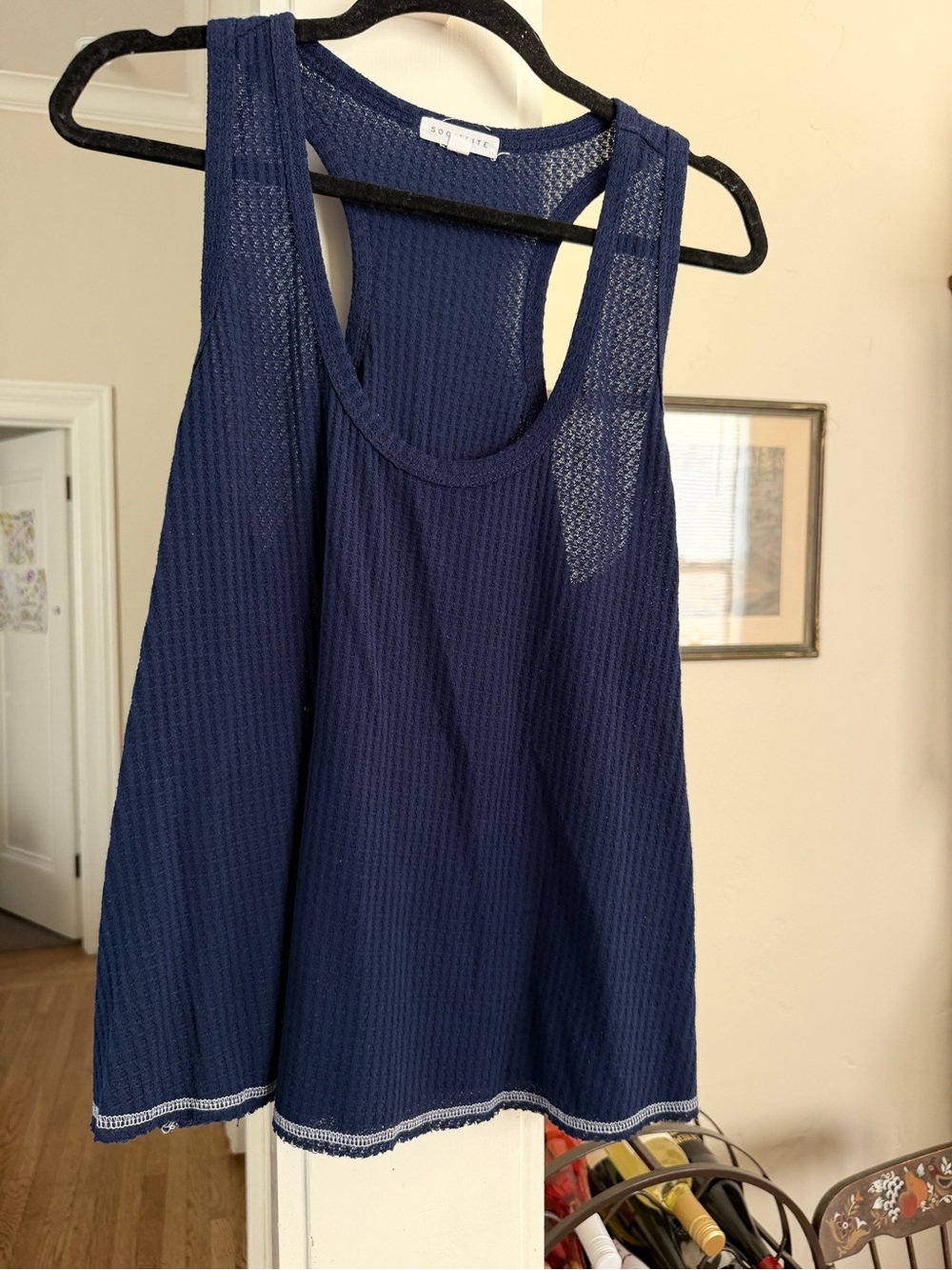 Socialite Deep Navy Mesh Racerback Tank